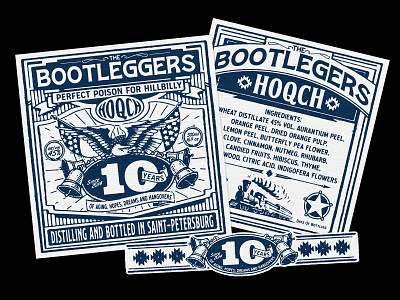 The Bootleggers x Hoqch art work brand design branding design graphic design illustration label logo print typography vector