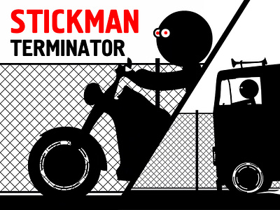 Stickman | Terminator | Truck-chase Cartoon Scene in Adobe Anima action cartoon animate animation cartoon cartoon movie graphic design motion graphics stickman terminator