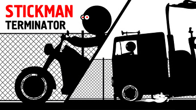 Stickman | Terminator | Truck-chase Cartoon Scene in Adobe Anima action cartoon animate animation cartoon cartoon movie graphic design motion graphics stickman terminator