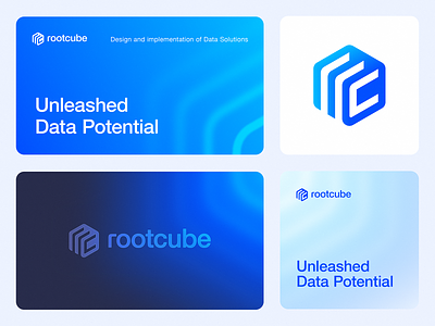 Rootcube Unused Logo Concept ai blockchain branding cloud data design fintech gradient icon identity it lepisov lettering logo machine neuronet rebrand saas tech