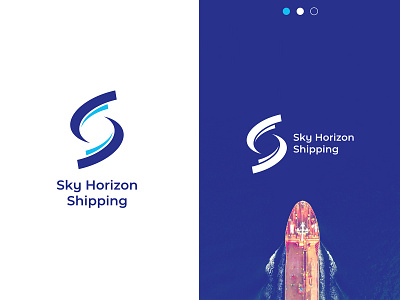 Logo Sky Horizon Shipping branding graphic design logo