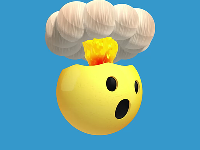 Mind Blown 3d blown bomb brain emoji emoticon explosion fire mind nuclear smoke spline