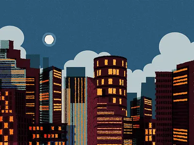 #Night buildings city illustration motion graphics night