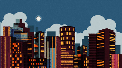 #Night buildings city illustration motion graphics night