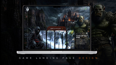 Design for gaming landing page creative designs graphic design ui