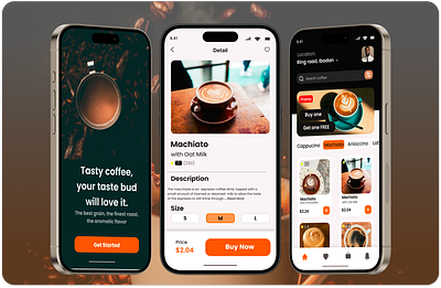 Coffee Order mobile app 3d branding figma community graphic design motion graphics product design ui ux