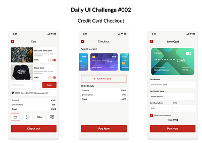 Credit Card Checkout (Daily UI Challenge #002) appdesign dailyui dailyuichalleng figma moblieapplication productdesign ui uichallange uidesign uiux userinterface visuladesign