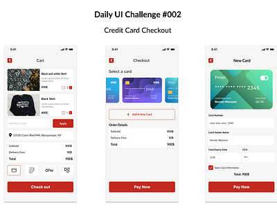 Credit Card Checkout (Daily UI Challenge #002) appdesign dailyui dailyuichalleng figma moblieapplication productdesign ui uichallange uidesign uiux userinterface visuladesign