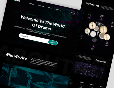 Drum Store drum graphic design logo music shop store ui web design