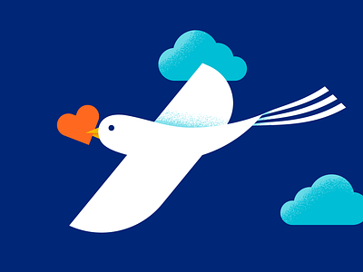 Goodwill bird clouds flat flying goodwill health health care healthcare heart illustration illustrator sky soar uhc united unitedhealthcare vector