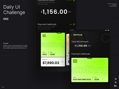 Daily UI 002 - Credit Card Checkout appdesign appdesigner dailyui dailyuichallenge design minimalism ui ui design uiux