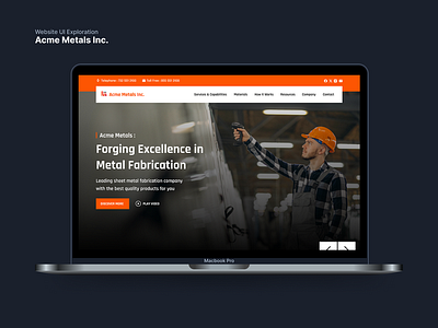 Manufacturing Web Design UI Exploration company website construction design fabric homepage illustration industry website landing page metal ui ui design ux web design website website ui work worker
