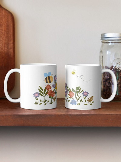 Bee Garden Latte Mug canva graphic design