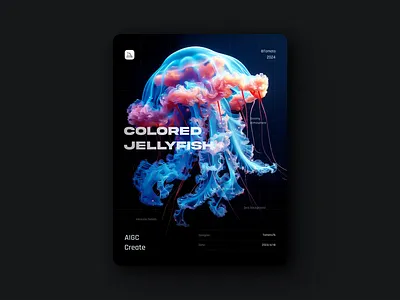 Colored jellyfish ai color design graphic design icon midjourney poster typography web