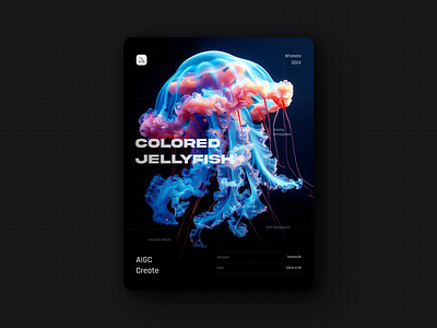 Colored jellyfish ai color design graphic design icon midjourney poster typography web