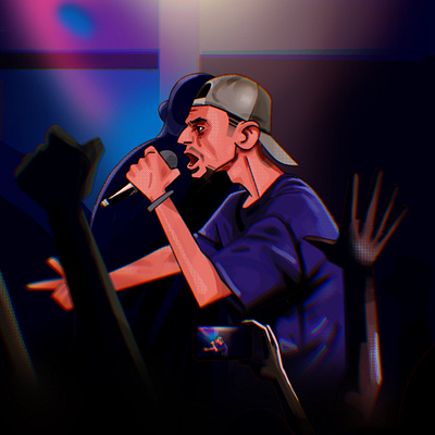 Hiphop Concert🎤 2d animation art character character design concert design digital art halftone hiphop illustration music popart procreate rap style