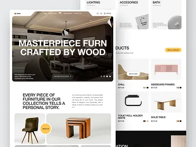 Moka - Furniture Landing pages animation categories chair ecommerce furniture header hero homedecor market marketplace product shop shopify sofa table typography web web design website woocommerce