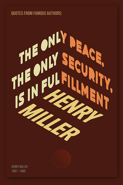 Henry Miller Quote adobe illustrator graphic design poster design type typography