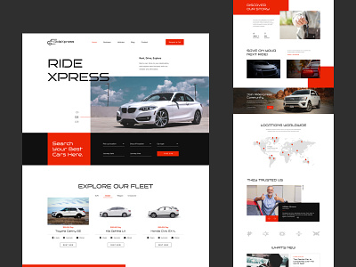 RideXpress | Car Booking branding car listing car rental design graphic design illustration listing rental studio express ui web web design website