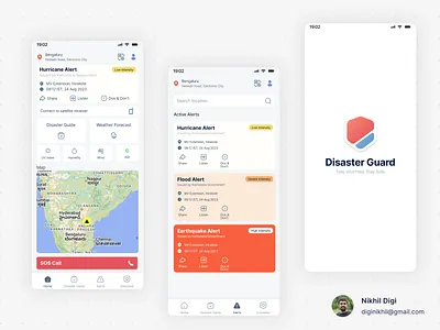 Stay prepared & informed with Disaster Guard disaster management mobile interface ui