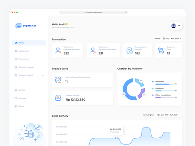 Website - Superchat - Dashboard Clean Modern dashboard minimalist ui