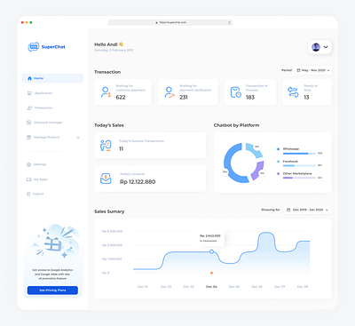 Website - Superchat - Dashboard Clean Modern dashboard minimalist ui