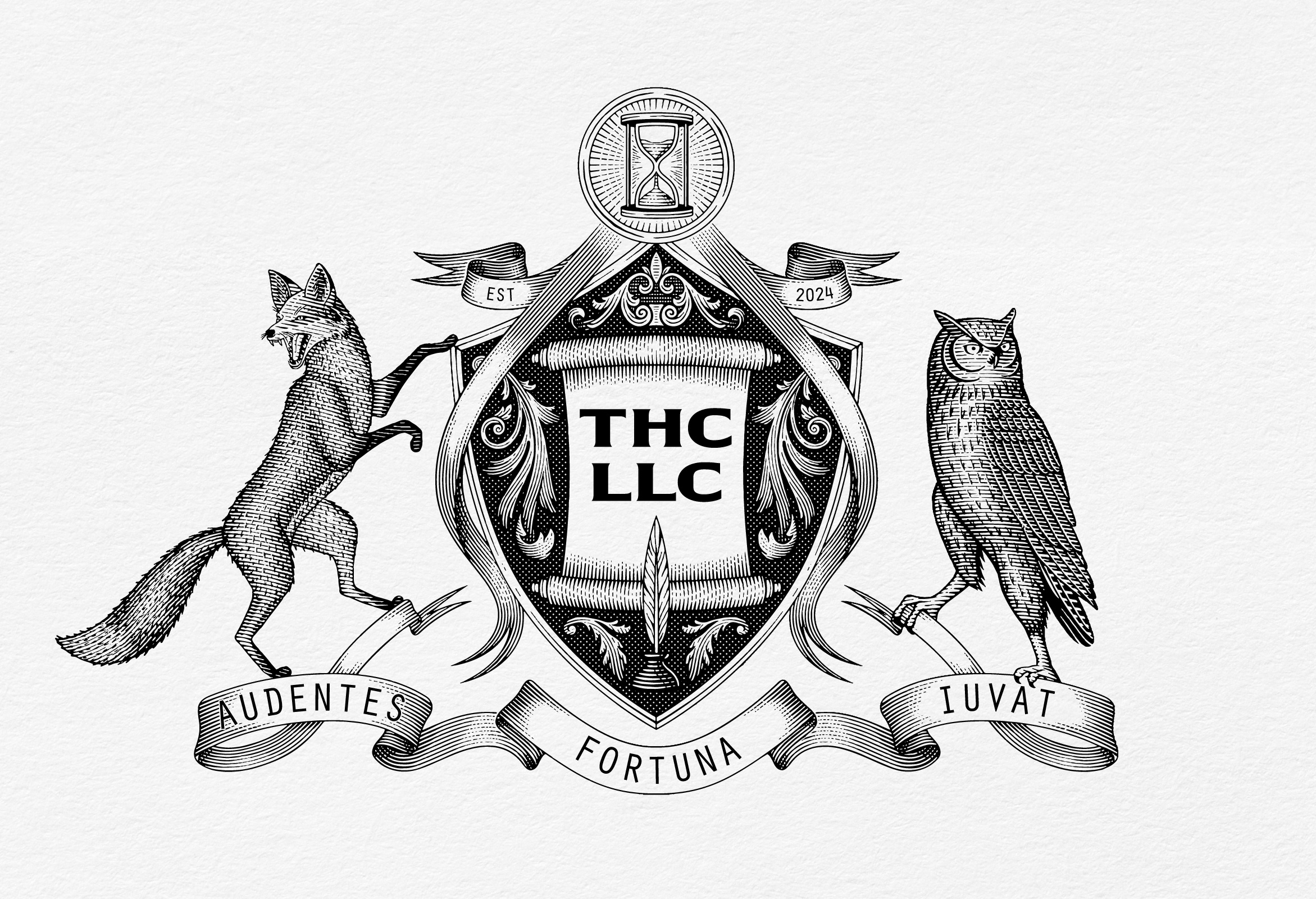 Crest Design for Consulting business crest engraved engraving handdraw illustration logo scratchboard vintage