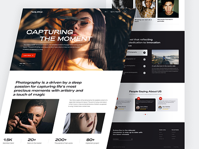 Photography Website Landing Page camera figma landing page design photo photographer photography portfolio ui ui design uiux uiux design web design website design