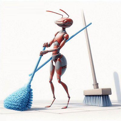 Cleaning - Futuristic illustration graphic design illustration