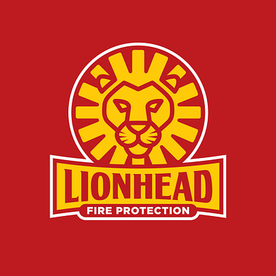 LION HEAD FIRE PROTECTION LOGO fire illustration lion lionhead logo