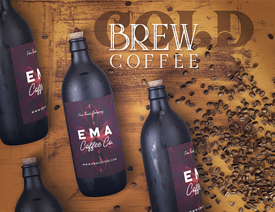 Cold-brew-coffee-bottle-mock-up branding design graphic design
