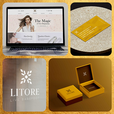 Litore jewelry: logo in action P3. bentogrid brand branding corporateidentity graphic design jewelry jewelrylogo logo logosystem mockups personalbrand responsivelogo typography ui visualidentity