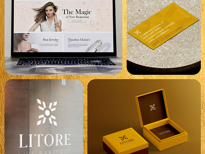 Litore jewelry: logo in action P3. bentogrid brand branding corporateidentity graphic design jewelry jewelrylogo logo logosystem mockups personalbrand responsivelogo typography ui visualidentity