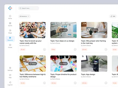 Virtual Event - Sessions dashboard digital event edit event filter management meeting online meeting platform saas sessions survey ui ux video conference video streaming virtual event virtualhub virtualtech webinar