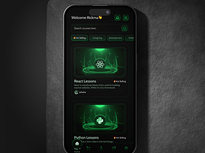 Learning App appdesign appui darktheme darkui educationapp elearningappui modernappui modernui trendyui ui ui design uiux