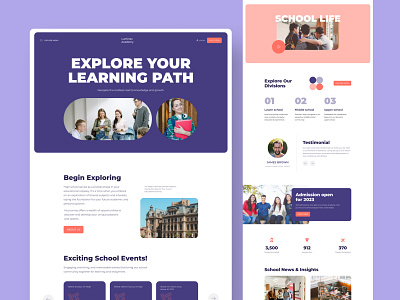 Luminex Academy | A School Website Template design education graphic design school studio express ui web web design website