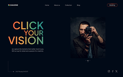 Photography landing page hadder design 2024 landingpage new landing page photography photography landing ui update landing ux