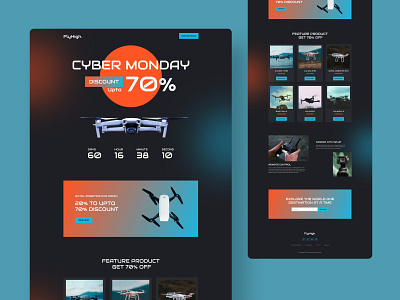 FlyHigh Cyber Monday Template branding cyber monday design drone drone template ecommerce graphic design offer shop store studio express ui web web design website woocommerce