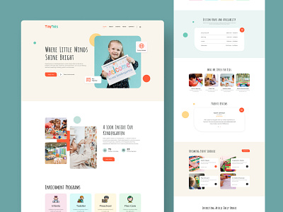 TinyTots Kindergarten Template branding design education graphic design kindergarten learning school studio express web web design website