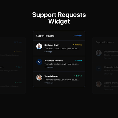 Support Requests Widget design figma logo ui uiux user interface ux