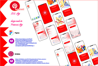 Pinterest IOS APPLICATION app app design design illustration logo typography ui ux videoimages