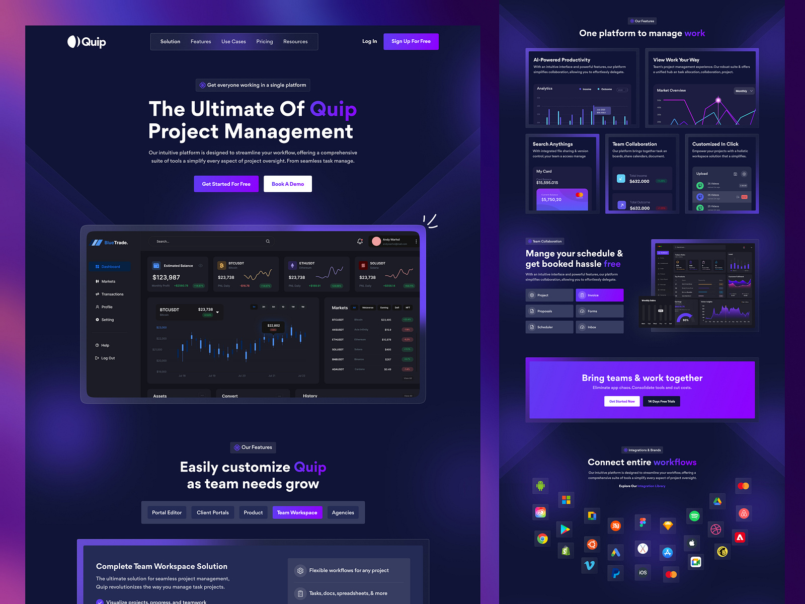Project Management Tool Landing Page by Ruhul Amin for FleexStudio | UI ...