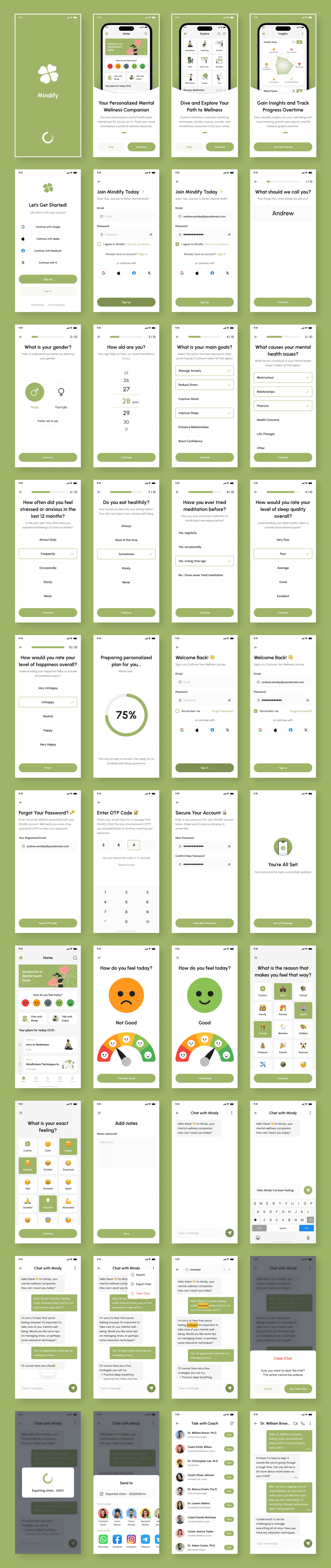 Example of Ai Mental Health App UI Kit