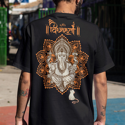 Lord Ganesh Custom T-shirt Print Design design graphic design illustration t shirt design t shirt graphics vector