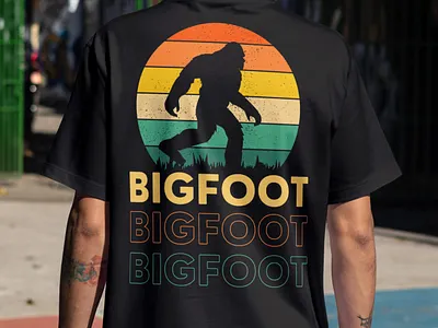 Vintage Gorilla Graphic with Text Bigfoot design graphic design illustration t shirt design t shirt graphics vector