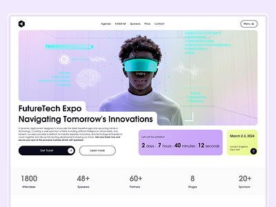 Landing page - FutureTech exhibition concept design landing ui ui design uiux visual