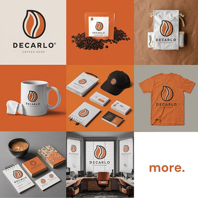 Brand Identity Decarlo Coffee 3d brand cup graphic design