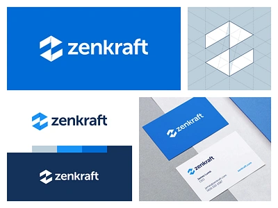 Zenkraft – Branding for a Shipping Carrier Service bento blue colors brand brand identity branding case study fold grids guidelines letter z logo logo design logo designer logotype minimal modern shadow shipping sign visual identity