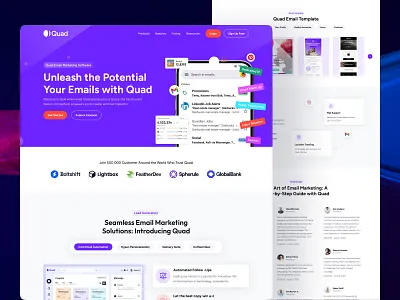 Email Marketing Software Landing Page b2b email analytics email builder email campaign email creator email marketing email newsletter email template fleexstudio gradient landing page mailchimp mailing marketing automation marketing landing page marketing website minimal uiux web design