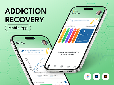 Addiction Recovery App app healthcare mobile app recoveryapp ui uiux